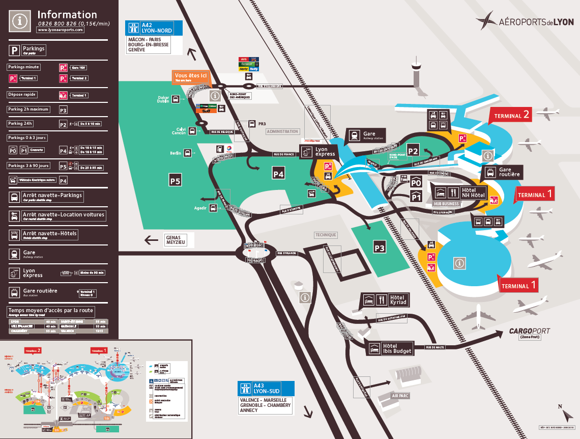 Lyon airport map