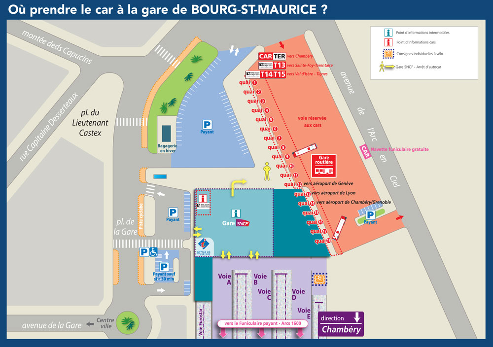 Plan gare Bourg-Saint-Maurice © SNCF